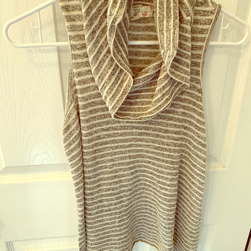 HIPPIE ROSE gray oversized cowl neck sleeveless